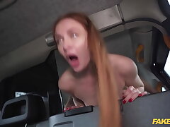 Faux Cab Sandy-haired Cougar in sexy nylons rails a good-sized immense dick in a Cab