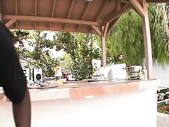 Black boy loving it as he fucks sumptuous honey rigid on the floor