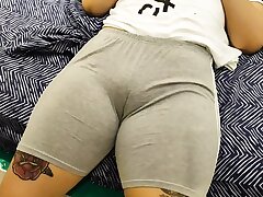 My stepmom's taut stretch pants seduced me to inhale her cunt