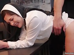 Priest bangs young nun and her stepmother