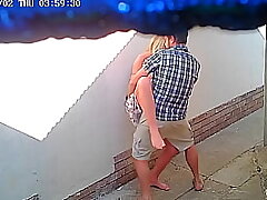 Cctv camera caught couple ravaging outside public restaurant