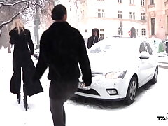 3 hotties creeping unexperienced guy into the car for excellent pulverize