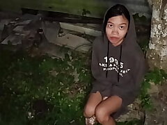 Asian girl with no home will be shaved, penetrated face and handled prettily