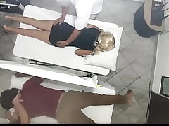 Couples Rubs Recorded as the Wifey is Poked Next to Her Hubby