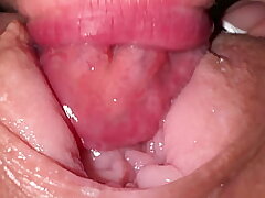 Hot muff eating and close up pearly fuck with roommate in pj's
