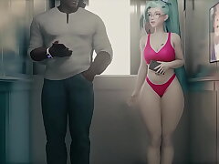 3d Seraphine serves dominant Big black cock during NNN