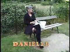 Crazy French Older Mature fucking in garden