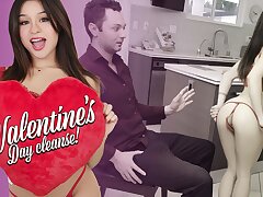 Stepdaughter In Crimson Undergarments Mickey Violet Bangs Her Stepdaddy On Valentine's Day - Familystrokes