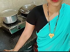 Freshly married housewife was chatting with husband and getting fuck with step-brother in kitchen in doggy style messy hindi audio