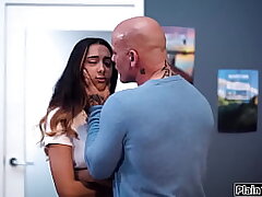 Step-father penetrating his bratty stepdaughter