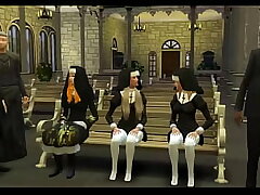 Vicious Religion of Catholic Parents Trick and Fuck the New Innocent Nuns teaching them the consequences of sin In The Temple 3 dimensional Porno Hentai