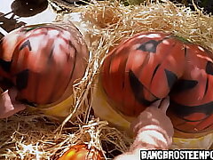 Porking 2 large pumpkin butts