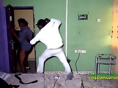 Husband caught his wifey having sex with the security.