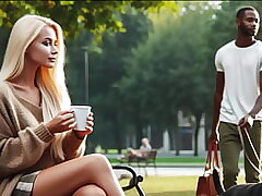 Cheating Milky Gal Meets Black Stud at the Park Audio Story Big black cock