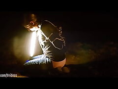 Gasping ON THE LIGHT (TRAILER) -- face fucking and Gasping on the beach at night
