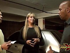 Hot businesswoman with no cash paid for parking providing her ass to security guards - Angel Lima - Utter scene on Red