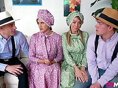 Amish Stepmoms Cent Barber and Pristine Edge Exchanged Sausages