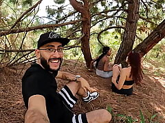 I go out to workout with my two friends and we end up having a threesome outdoors