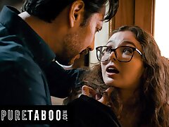 Unspoiled TABOO Harmless College girl Leana Lovings Attempts To Seduce Threatening Professor Into Sex