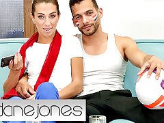 Dane Jones French Cougar Megane Lopez deepthroat and creampie on yam-sized dick