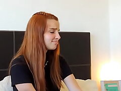 Bashful youthfull Argentine girl is convinced at audition to film a porn sequence