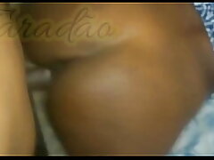 In the black girl's puss and ass