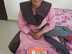 Hot indian desi student was painfull fucking with professor in coching guest room on dogy fashion and talk to Hindi audio