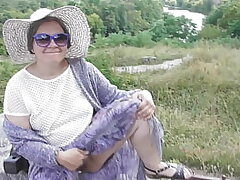 Furry mature upskirt on the carriage