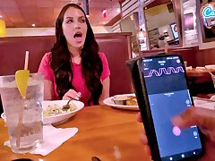 Cumming In Public With Fat Fuck stick At Lunch! Public Gal Noisy Orgasm Interactive Fucktoy