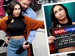 Corrupt Officer Catches A Wonderful Shoplifter And Takes Her To His Office For A Raunchy Cavity Search