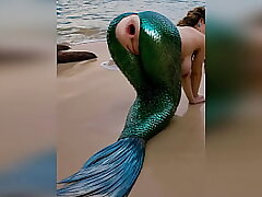 A stranger poked a mermaid rock-hard on the beach and destroyed her tender asshole widely opened with rock-hard ass fucking outdoors - porno AI generated