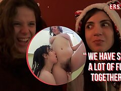 Ersties - Agave and Magena finger their hairy twats in locker room