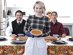 Family Strokes - Strict Stepdad Instructs His Bratty Daughter-in-law And Son-in-law How To Be More Thankful