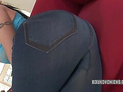 Petite black-haired Jenna Presley bangs and gets a facial cumshot