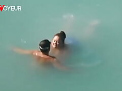 Beach Voyeur. Fortunate fellow caught Plus-size size mermaid in the river
