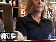MOFOS - Kinky Blonde Barmaid Rihanna Samuel Sucks A Customer's Trunk Behind The Pub