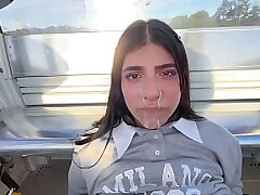 I caught a horny Colombian dame on the cable car