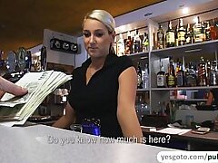 Supah spectacular Lenka gets drilled in bar and receives goopy facial cumshot