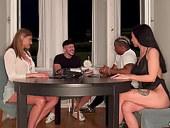 Board game between buddies concludes in crazy intercourse between everyone