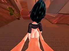 Point of view Fubuki Tatsumaki showcases me her ass so I don't stop until I fill her with jizm