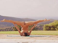 Absolutely Incredible Nymph Alissa Foxy Doing Yoga Outdoors