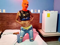 MY Brown-haired STEPSISTER TELLS ME SHE WANTS TO Feast HALLOWEEN IN A Motel BED. SHE PUT ON A MASK AND SHAKES HER Assets AND Thighs Highly SEXY