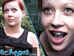 Public Agent - cute short hair redhead Czech girl-next-door guzzles a explosion