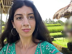 Public Cumwalk in Cafe , Tonguing Pasta Carbonara with Man-cream on Face
