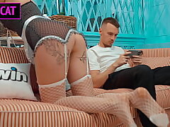 Huge-boobed Maid's First Day: Rimming, Ball Sucking, Sudden Rear end and Missionary Hump with Jizz on Butt