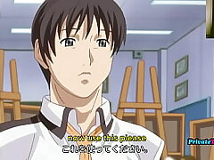 His teacher and his step-sister contest to keep his knob Anime porn UNCENSORED Bosom
