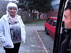 Milf busty mega-bitch found on the street get cum coated labia in driving truck