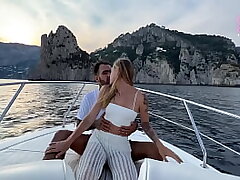 Fucking the captain on my boat trip to Capri while the team observes