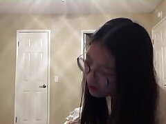 Super hot UCSD Asian college girl gets fucked rigid and spunk on face during zoom class