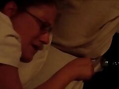 Babe with glasses smashed from behind